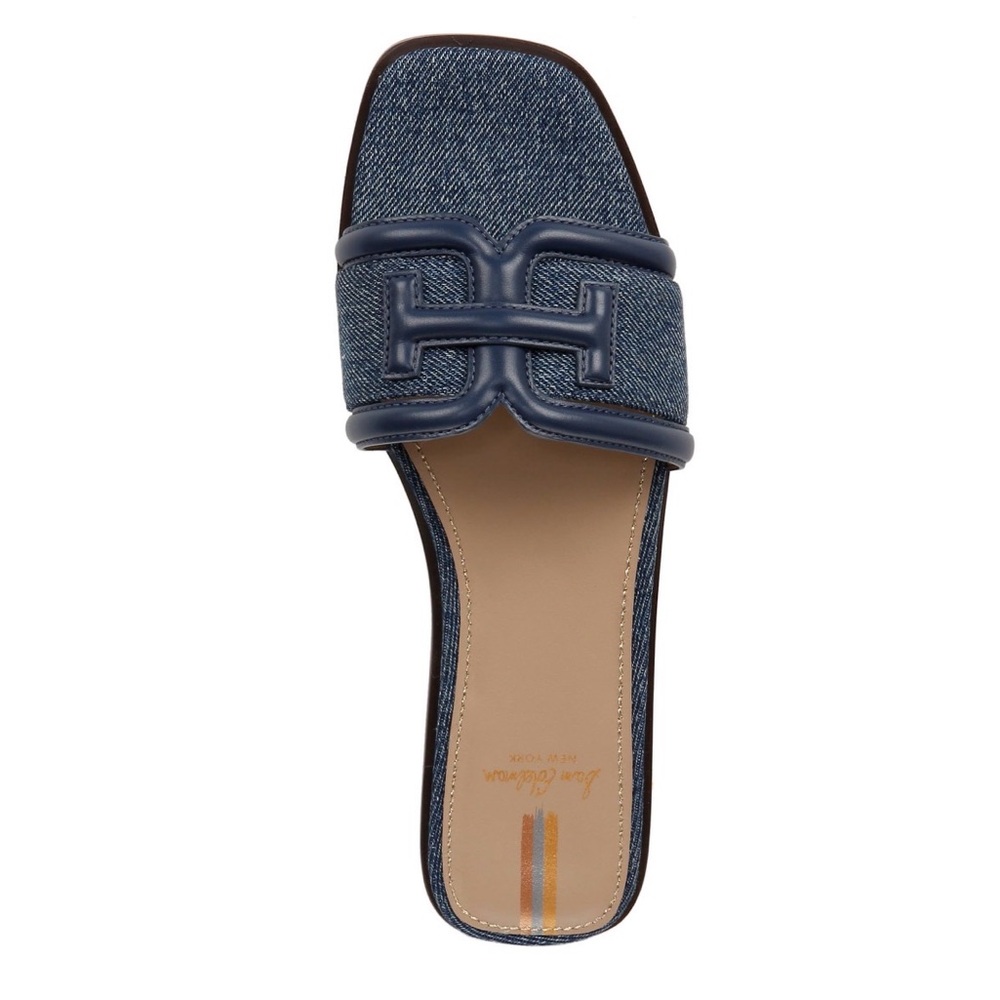 Sam Edelman Irina Woman’s Slides Blue Denim Size 8.5